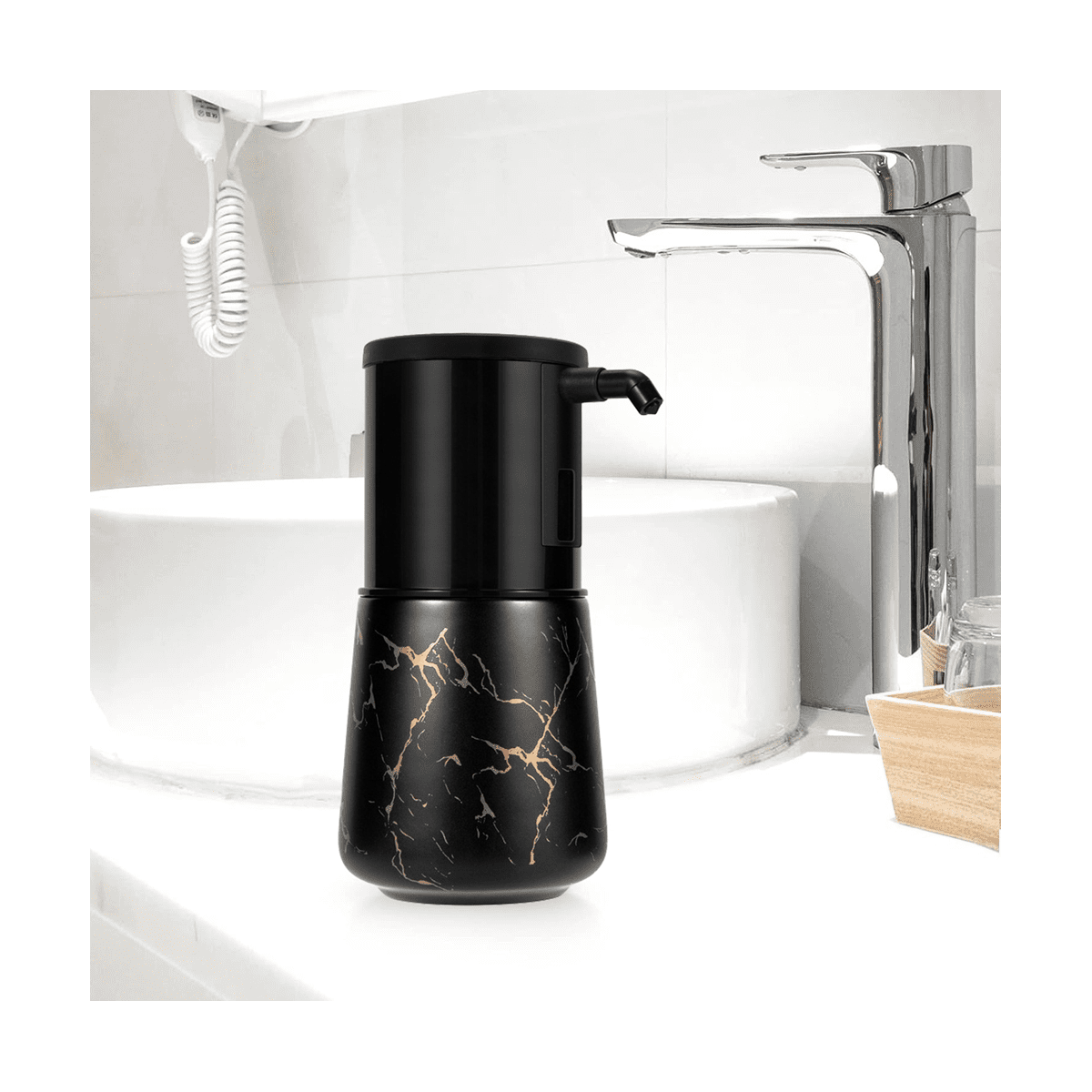 Automatic Soap Dispenser Kitchen, Foaming Soap Dispenser Bathroom, Foam Soap Dispenser Touchless for Bathroom Black