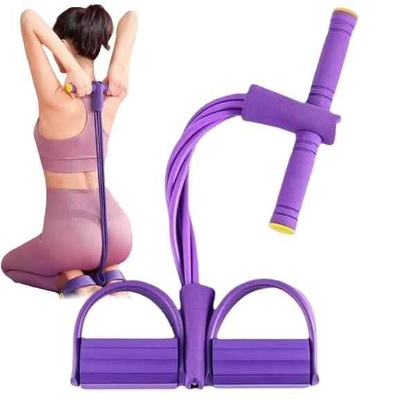 6-Tube Pedal Resistance Band with Handle, 2026 Upgrade Multifunction Tension Rope, Stretching & Slimming for Full Body Workout, Yoga, Stretching