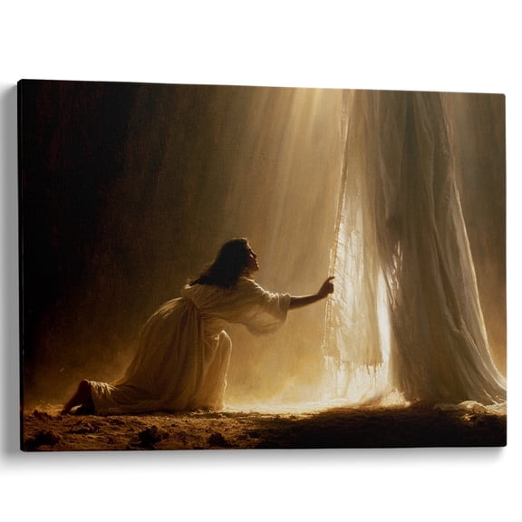Wallume Store Religious Jesus Woman Touching Garment Christian Canvas Wall Art 12x8 Inch