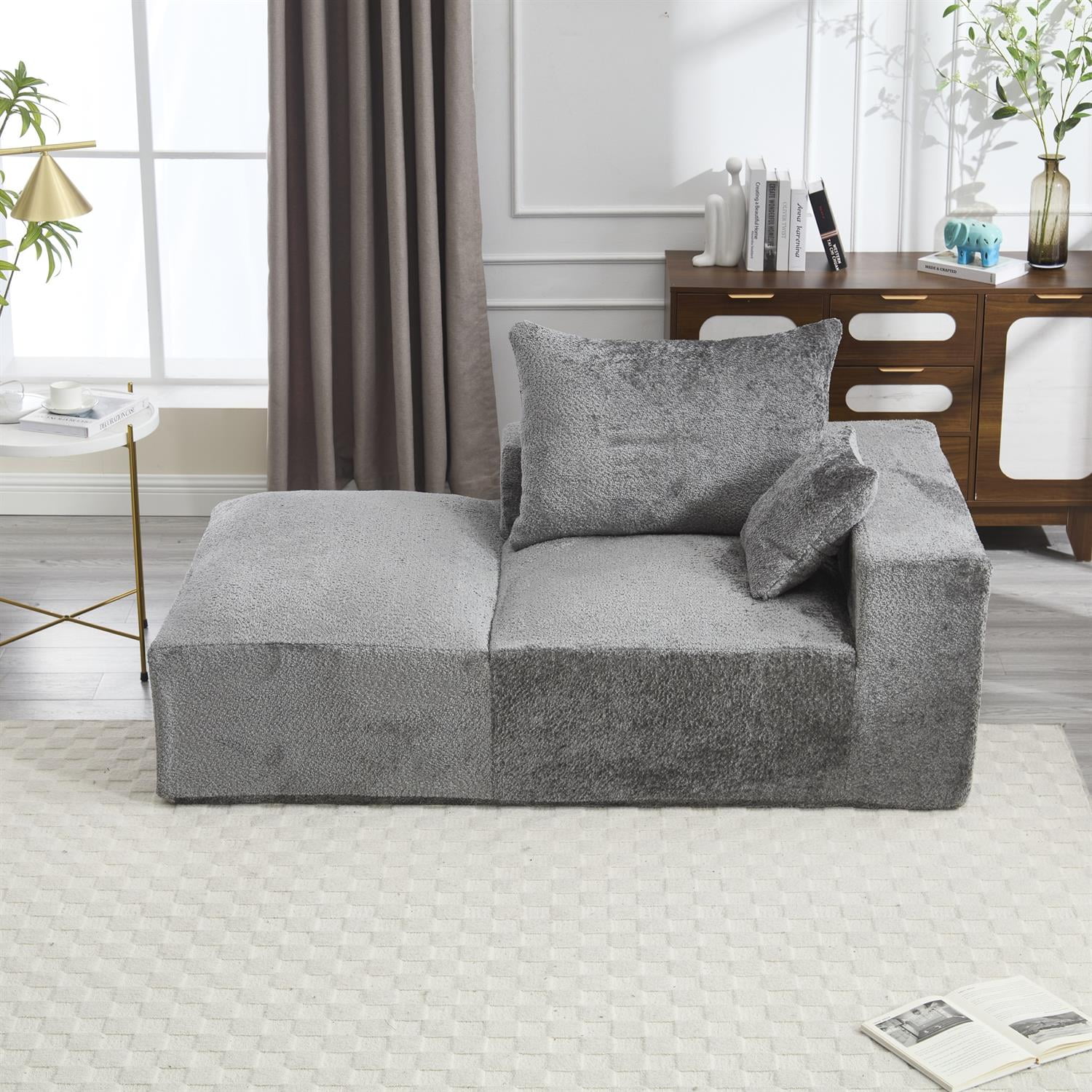 Demi Bonn 67" Memory Foam 2-Seater Sofa, Comfy Chenille Fabric Couch, No Assembly Needed, Portable Modern Deep Seat for Living Room, Bedroom, Apartment, Gray