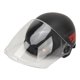 thumbnail image 1 of Casco de motocicleta elegante, ajustable, ligero, resistente a la lluvia, para vehículos eléctricos, con lentes para mujeres y hombres, color negro mate, 1 of 15