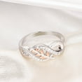 thumbnail image 3 of JO WISDOM 925 Sterling Silver Cubic Zirconia Rose Gold Leaf Infinity Knot Ring, 3 of 5
