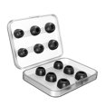 thumbnail image 1 of 12pcs Auricures Ear consejos para el oído, silicona, portátil, con caja de almacenamiento, reempzo de tapones para tableros para los oídos para iO negro Yotijar Consejos para auriculares, 1 of 4