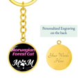 thumbnail image 5 of Norwegian Forest Cat Cat Mom Keychain Stainless Steel or 18k Gold Circle Pendant, 5 of 16
