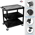 thumbnail image 3 of Home Office 3 Shelf Structural Foam Plastic Utility Cart - Black, 3 of 4