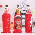 thumbnail image 3 of Tapa de botella Irfora Bolsa de botella de vino de estilo navideño con Papá Noel / muñeco de nieve / alce Patrón impreso Botella de champán Cubierta de botella de vino Decoraciones navideñas Irfora Tapa de botella, 3 of 5
