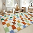 thumbnail image 3 of Garvee 10'x13' Fluffy Area Rugs Soft Luxury Shag Carpet, Modern Checkered Shaggy Rugs Christmas Rug with Non Slip Backing for Living Room Bedroom Home Decor, Colorful, 3 of 10