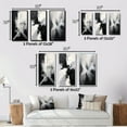 thumbnail image 4 of Designart "Ascending Stairways Minimal Black and White" Abstract Painting Framed Wall Art Set Of 3 - Black Modern Frame Canvas Set For Living Room Decor, 4 of 6
