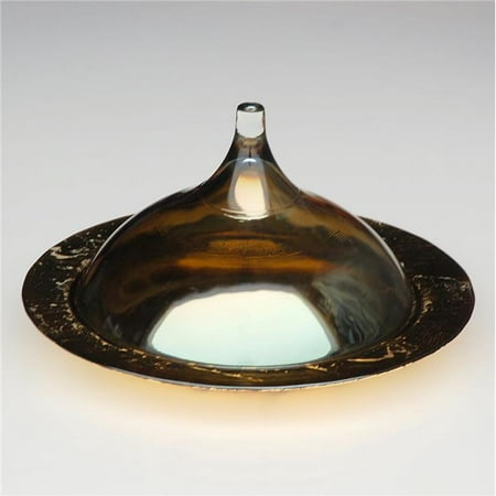 

Red Pomegranate 6002-5 9 in. Rabat Covered Dish Gold & Smoke