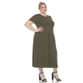 thumbnail image 3 of White Mark Robe Maxi à Manches Courtes pour Femmes, 3 of 6