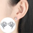 2024 New Clearance Earrings For Women Silver Love Heart Design Diamond