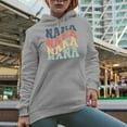 thumbnail image 2 of Nana, Grandma or Grandmother Themed, Groovy Retro Wavy Text Merch Gift, Heather Grey Hooded Sweatshirt or Hoodie, 2XL, 2 of 5
