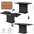 thumbnail image 2 of Extendable Black Dining Table 47-65", Seats 4-6, Fluted Wood Kitchen Table with Storage, Mid Century Modern, Black, 2 of 8