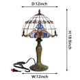 thumbnail image 3 of MUMTOP Tiffany Style Lamps Tabletop for Bedside Desk, Vintage Lamps with Shades, Stained-Glass 19'' Height White Light, Bulb not included, 3 of 6