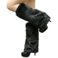 thumbnail image 2 of AYYUFE 1 Pair Plush Elastic Solid Color Thick Leg Warmers Autumn Winter Women Warm Faux Fur Boot Stockings, 2 of 8