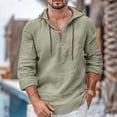 thumbnail image 2 of Mens Shirts Button Down Summer Long Sleeve Lapel Up Solid Color Simple Style Light Green Beach Fall Clothes for Men size XL, 2 of 5