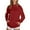 Red, variant on cocolona Hoodies for Women, Womens Fall Casual Long Sleeve Vertical Collar Hooded Sweatshirt Trendy Solid Color Pullover Tops