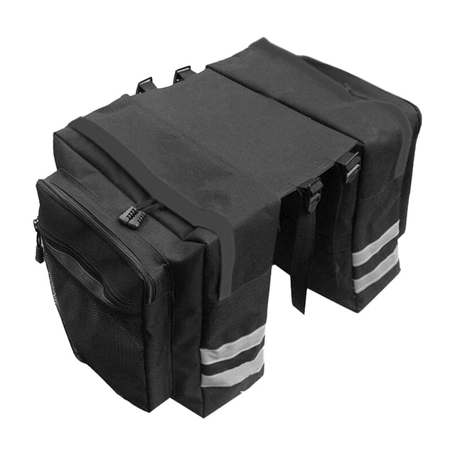 Accessories Rear Saddle Bag Panniers for with Double Luggage Rack Adjustable Hook Handle Reflective Trim Large Pockets and Secure Mount