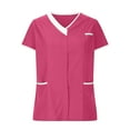 thumbnail image 4 of Hanen Scrub Sets for Woman Scrubs Medical Uniform Women and Men Scrubs Set Medical Stretch V Neck Scrubs Top with Pockets and Scrub Bottoms, 4 of 8