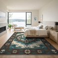 thumbnail image 3 of ODIKA 9'x12' Washable Area Rug Low Pile, Flatwoven, Octopus Vintage Nautical Compass Border Abstract Cartoon Pirate Refined for Great Room, Indoor Concept, Large Living, 3 of 7