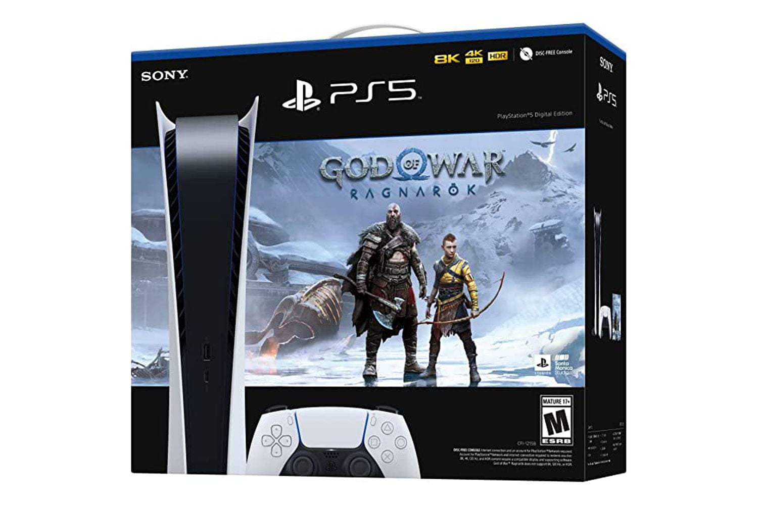 PS5 God of War Ragnarok Game, 2 Controllers, Headset and Voucher 