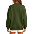 thumbnail image 4 of Hurxie Women Sweatshirt Cardigan Open Front Jacket Oversized Lightweight Loose Fit Pocket Casual Athleisure Outerwear Green,2XL, 4 of 7