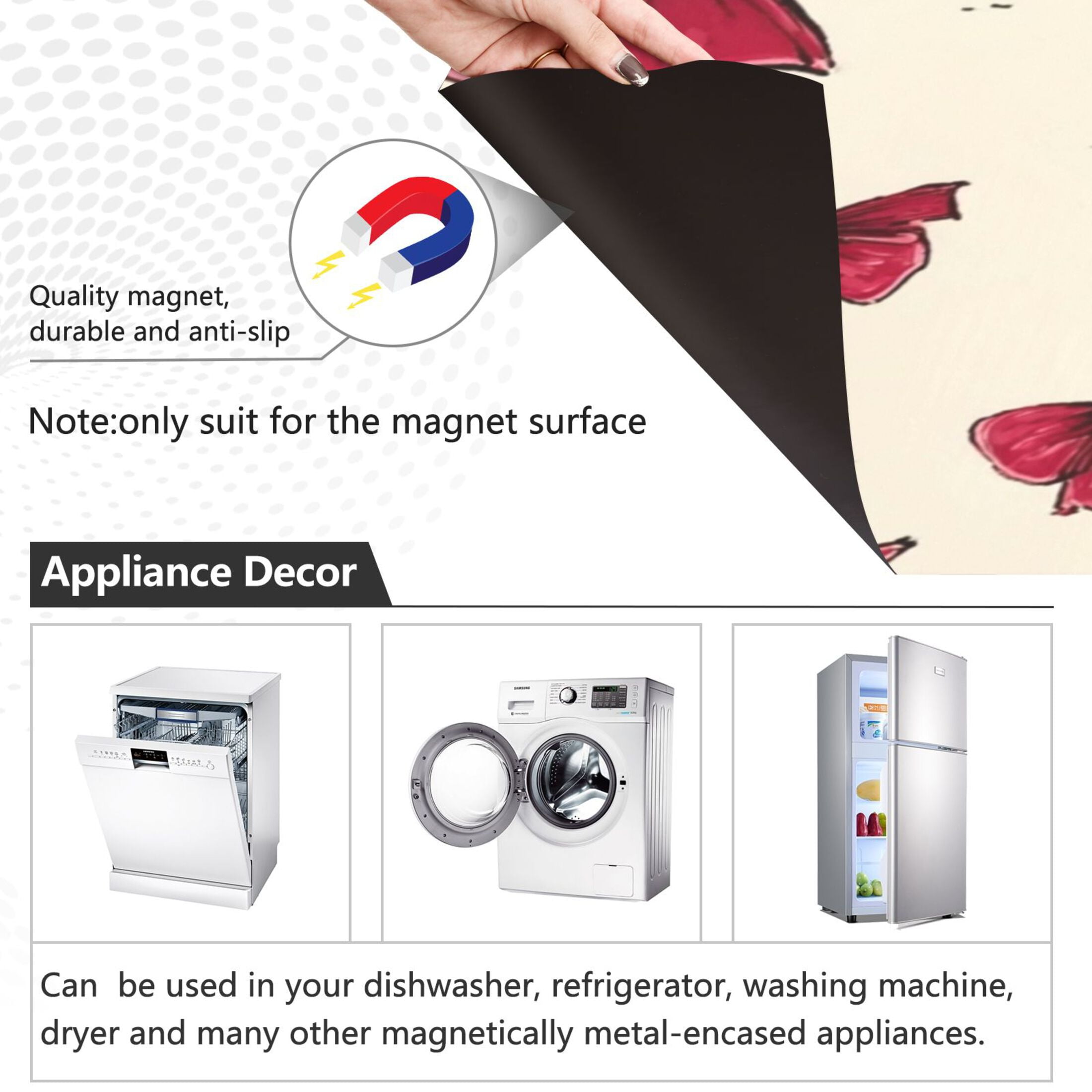 IAUYY Magnetic Decorative -23x26 Inch,Removable DIY Art for Dishwasher Refrigerator and Other Metal Surfaces,Cream-colored Bow Tie