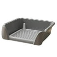 thumbnail image 1 of Soporte para alfombrilla de baño para perros, desmontable, fácil de limpiar, con barra extraíble, bandeja para orinal para perros, para animales peque Gris, 1 of 7