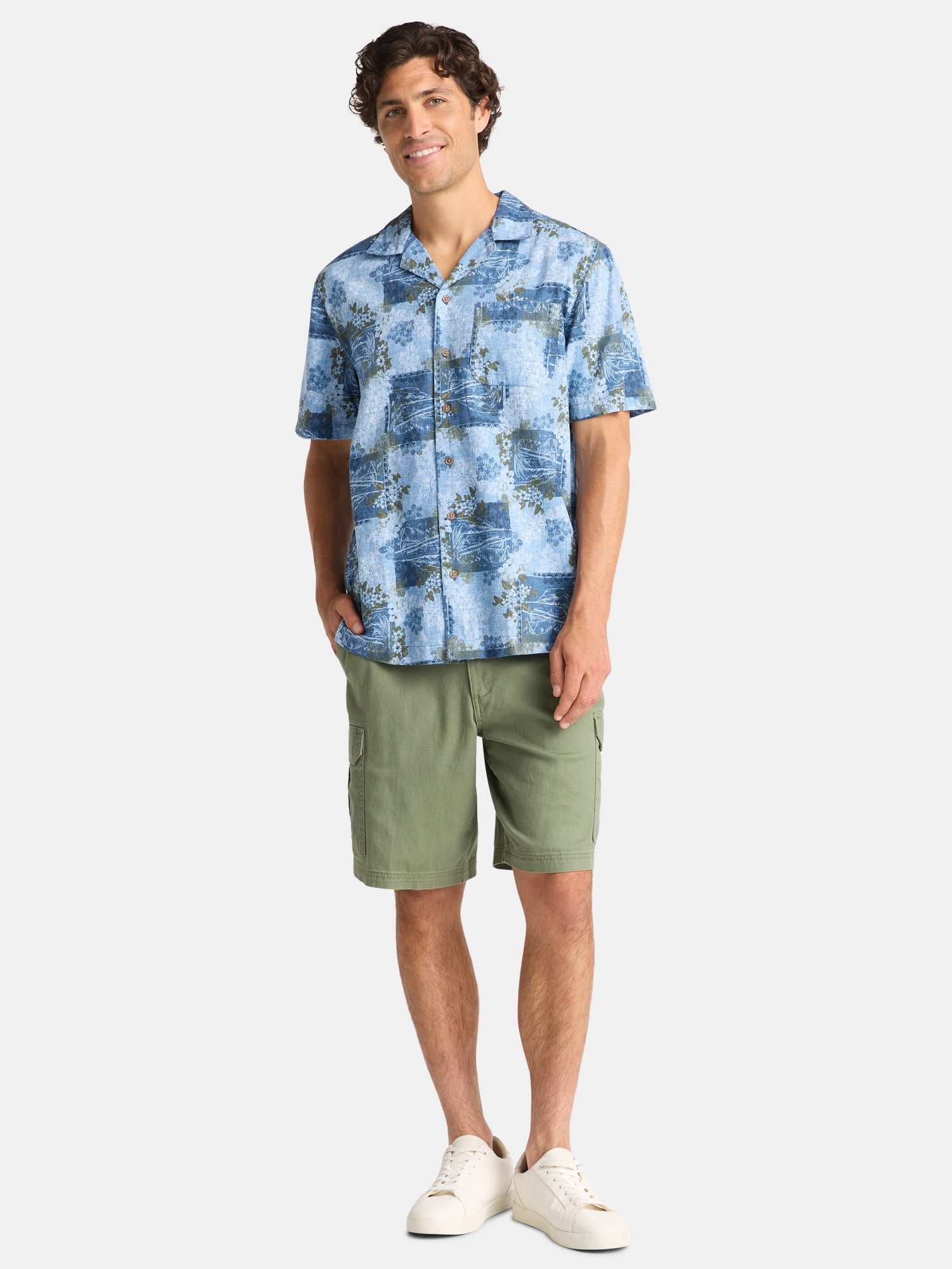 George Men's Linen-Blend Shirt, Sizes S-3XL