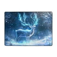 thumbnail image 7 of Area Rugs For Living Room Decor - Icy Blue Snowy Deer Soft Anti Slip Throw Washable Rugs 5x7 For Bedroom, Indoor Carpet For Bedroom Living Room 80x58In, 7 of 7