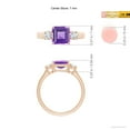 thumbnail image 4 of ANGARA Natural Square Emerald-Cut 1.3 ct Amethyst and Diamond Three Stone Ring in 14K Rose Gold for Women (Size-7mm) | February Birthstone, Anniversary, Jewelry Gift for Women | Natural Amethyst Ring, 4 of 9