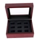 thumbnail image 5 of Caja de dos tipos para anillos rojos, estuche para anillos de campeonato, joyas, pendientes y pastillas. 9 hoyos, 5 of 7