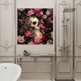 thumbnail image 4 of Wall Art Prints, Halloween Framed Canvas Prints for Bedroom Living Room Bathroom Office, Horror Skull Retro Red Pink Rose Floral Gallery Wrap Wall Art Poster for Gifts Home Decor 20"x20", 4 of 9