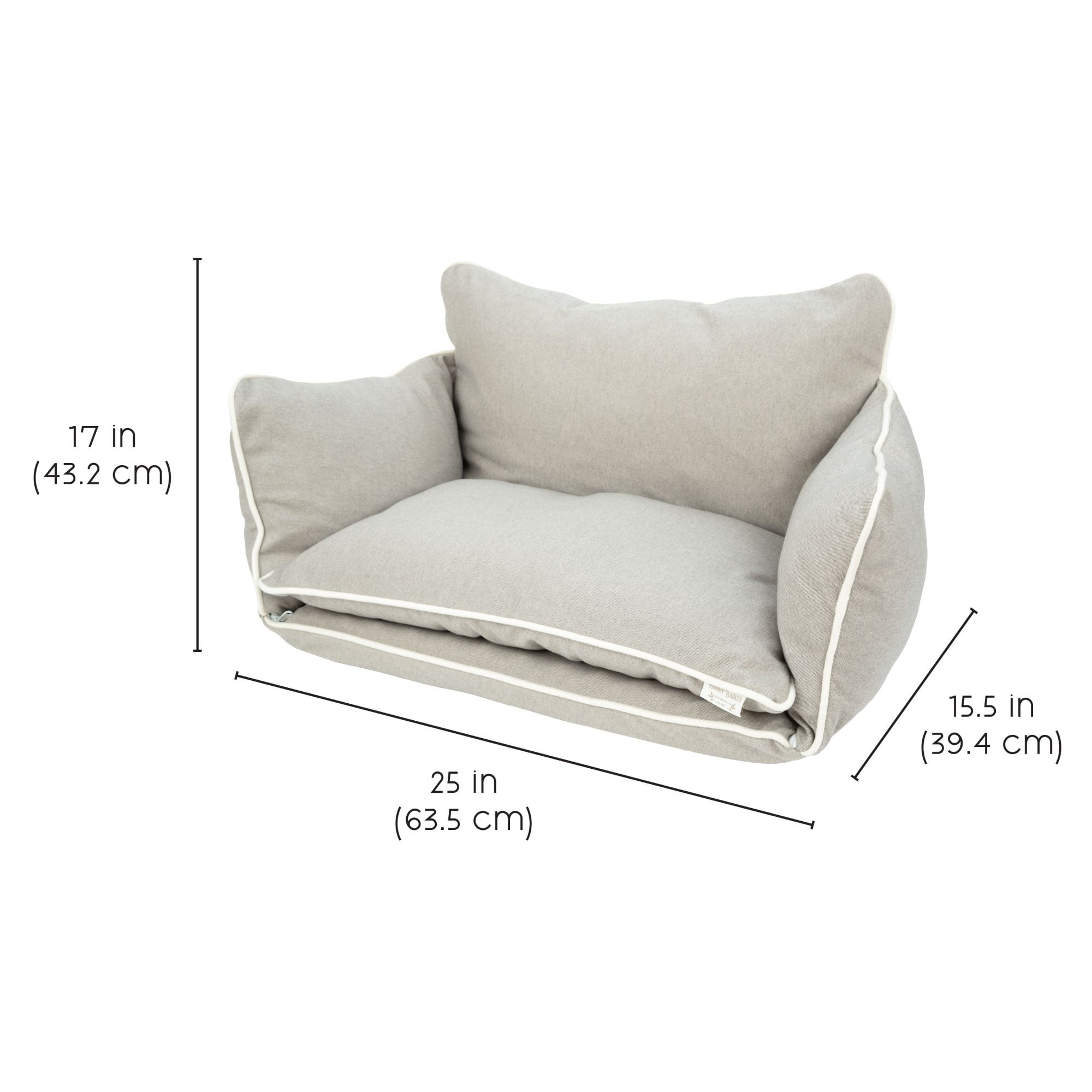 Harry Barker Comfy Couch Lounger Bed for Pets with Faux Wool and Eco-Friendly Poly Fill