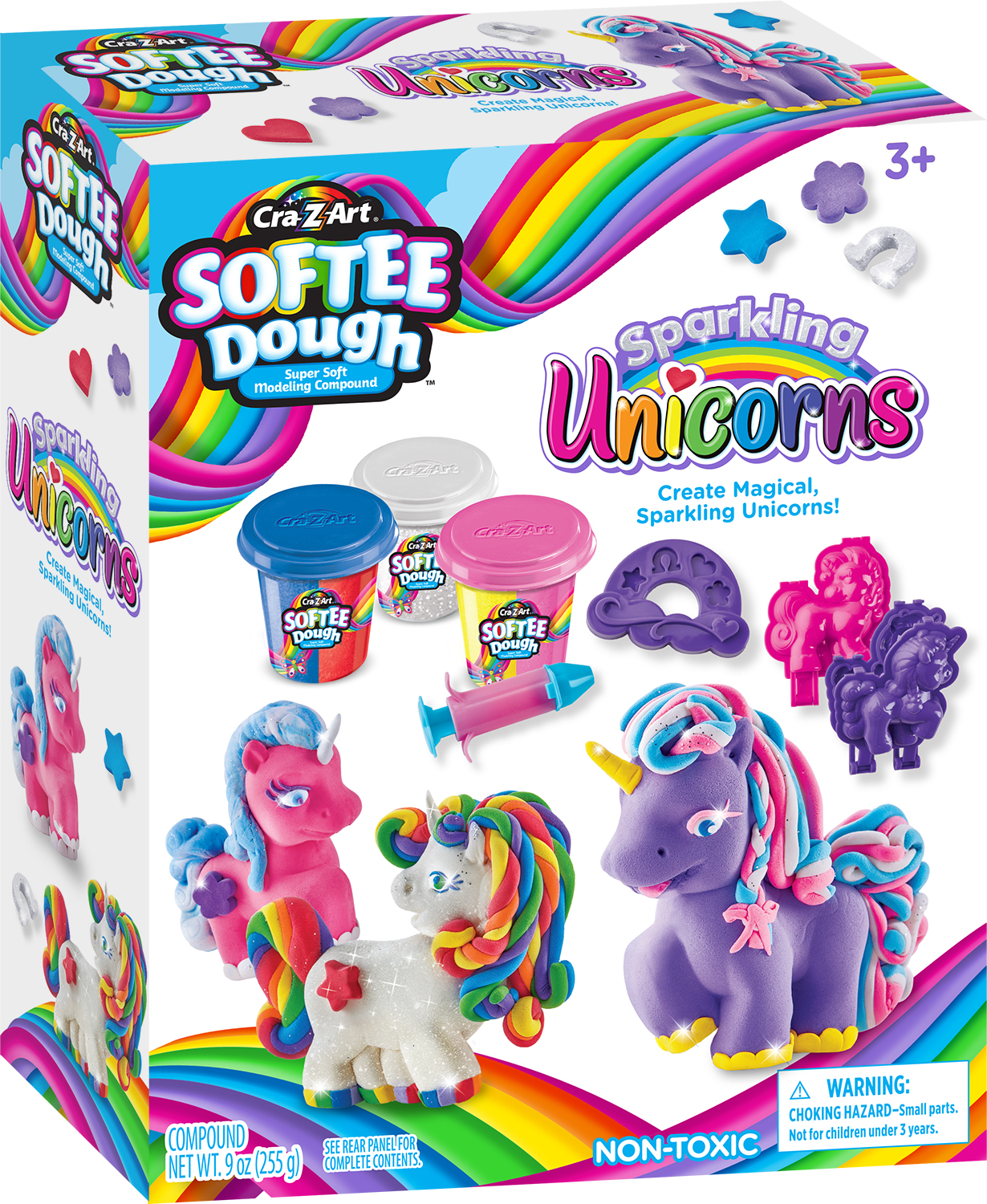 Cra-Z-Art Softee Dough Sparkling Unicorns Modeling Compound Play Set - image 3 of 9