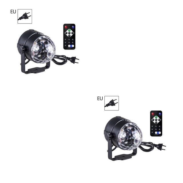 Cateissary Bola de discoteca giratoria activada por sonido, luces de fiesta de DJ, 3W, 3 LED RGB, luz de escenario LED para Navidad, boda, sonido, Type1 NO1