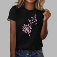 thumbnail image 3 of Mujeres Pantalones Cortos, Verano Ocio Impresión Cuello Redondo Camiseta de Manga Corta, Blusa de Moda Casual, 3 of 4