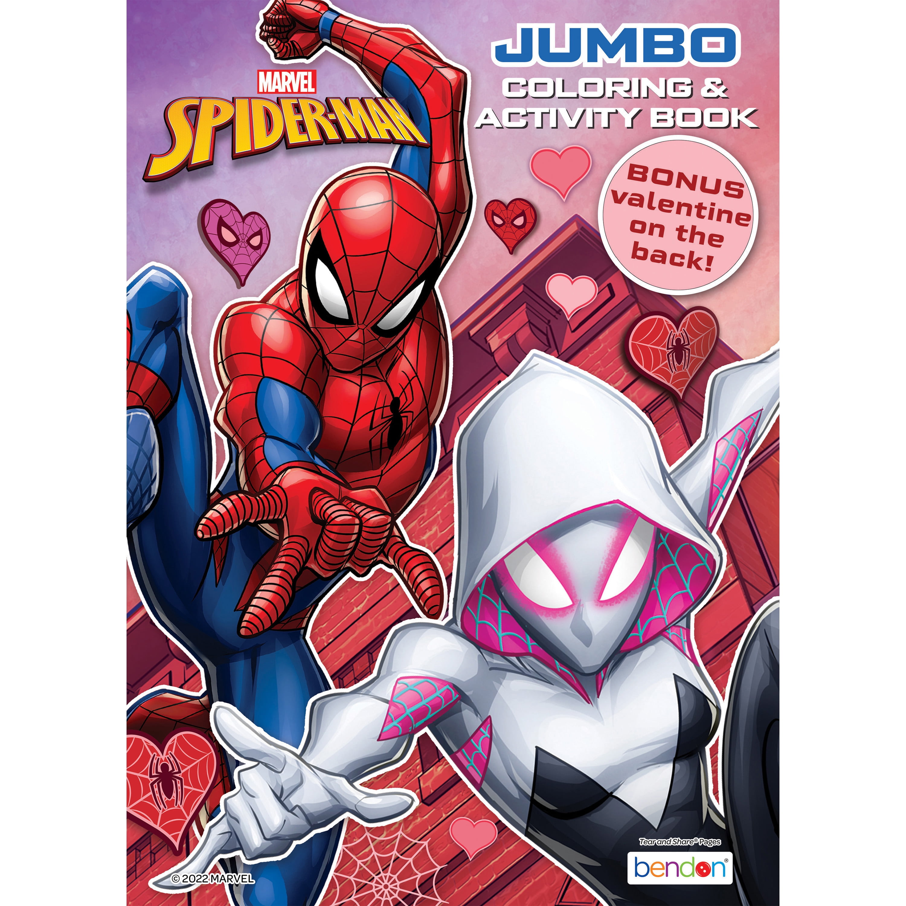 Marvel Spiderman 64 Page Valentine's Day Coloring Book, Paperback