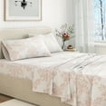thumbnail image 5 of Great Bay Home Winter Floral Flannel Sheet Set - 100% Turkish Cotton - Double Brushed - King, Toile - Blush Pink, 5 of 6