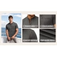 thumbnail image 6 of RICHCOIN Men Summer Tops Short Sleeve V Neck Tshirt Band Collar Button Down Solid Pocket Gray Tee Shirts Size L, 6 of 7