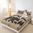 thumbnail image 4 of Homewish Wild Bear Silhouette Full Size Sheets,Jungle Animal Bed Sheets,Beige Brown Sheet Sets For Boys Kids,Luxury Bedroom Decor,4pcs, 4 of 7