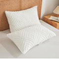 thumbnail image 6 of Fluffy sage Green Comforter Set Queen，Plush Chenille Palm Floral Sherpa Comforter Set 3pcs（1 Queen Size Fuzzy Comforter +2 Standard Fur Pillow Cases ） Faux Fur Luxury Bedding Set (Sage Green, Queen), 6 of 8