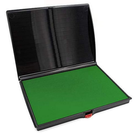 Extra Large Premium Green Ink Stamp Pad - 5" by 7" - Quality Felt Pad