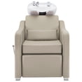 thumbnail image 4 of BarberPub Backwash Shampoo Station Chair, Adjustable Porcelain Ceramic Hair Wash Bowl with Chair, Reclining Shampoo Station for Barber Shop, Spa Beauty Salon Equipment 9364 (Creamy white), 4 of 9