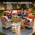 thumbnail image 3 of Vcatnet Outdoor Furniture 10 Pieces Patio Conversation Set All-Weather Rattan Wicker Outdoor Sectionals with Swivel Rocking Chair and Solar-Powered Coffee Table Orange Red, 3 of 11