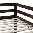 thumbnail image 5 of Solid Wood Twin Loft Bed Frame with Storage Space and High guardrail, Platform Bed Frame with Ladder and Strengthened Slats, Low Height Design, No Box Spring Needed, Espresso, 5 of 8