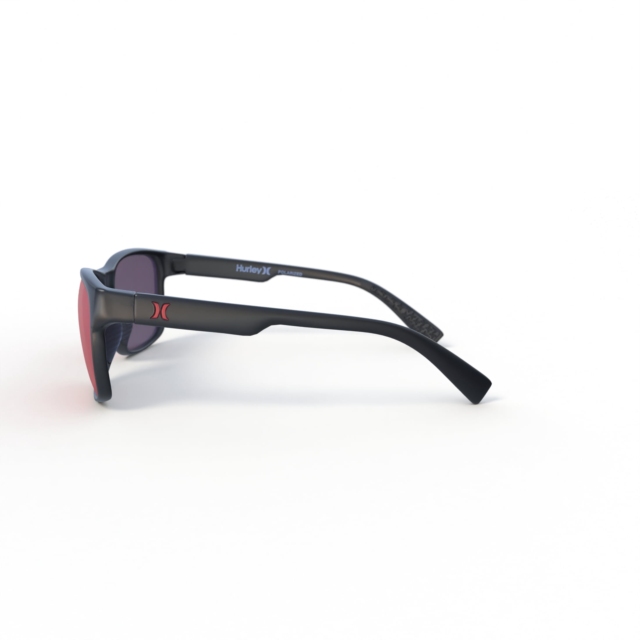 Hurley Verde HSM1011PS_003 Polarized Square Sunglasses Black/Red Frame and Red Mirror Lens