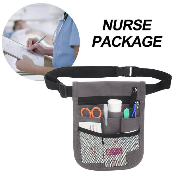 Nurse Pouch Fanny Pack Nursing Nursing Pouch Scissors Care Waist Bag Medicals Organizer for Managers Gray