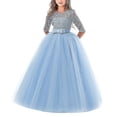 thumbnail image 1 of Vestido de encaje para niña de flores para niños, boda, dama de honor, fiesta de graduación, 1 of 4