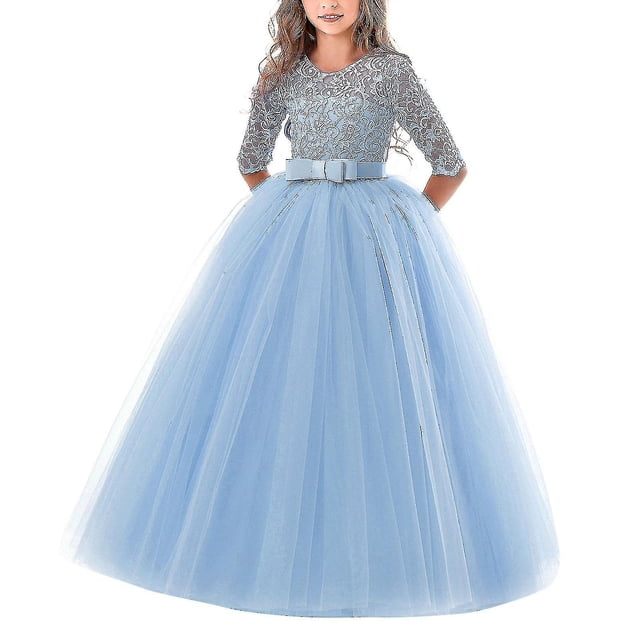 Vestido de encaje para niña de flores para niños, boda, dama de honor, fiesta de graduación